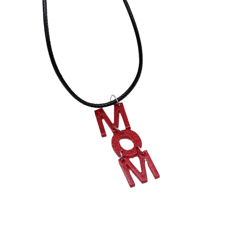 Wholesale Mother's Day Acrylic Mom Patchwork Necklace